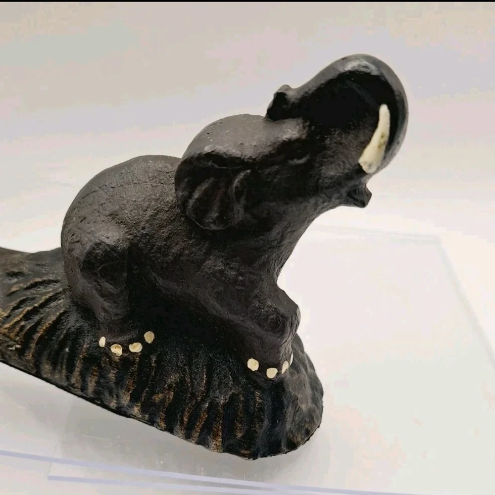 Elephant Design Black Door Stopper